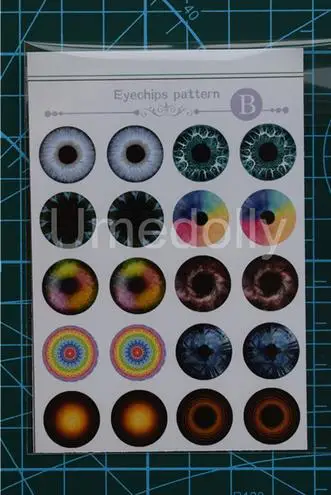1pcs eye pattern B Blyth кукла глаза чипсы узор бумага прозрачный тонкий стеклянный глаз чипсы для Blyth Eyechips DIY Eyeball индивидуальные аксессуары - Цвет: 1pcs eye pattern B