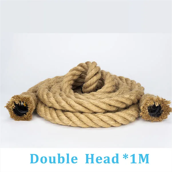 Double Head 1M Светодиодный светильник Эдисона G150, лампа накаливания 4 Вт, AC220V, теплый желтый ампул, пеньковая веревка, разъем, классический дизайн, вечерние, свадебные украшения - Испускаемый цвет: Double Head 1M