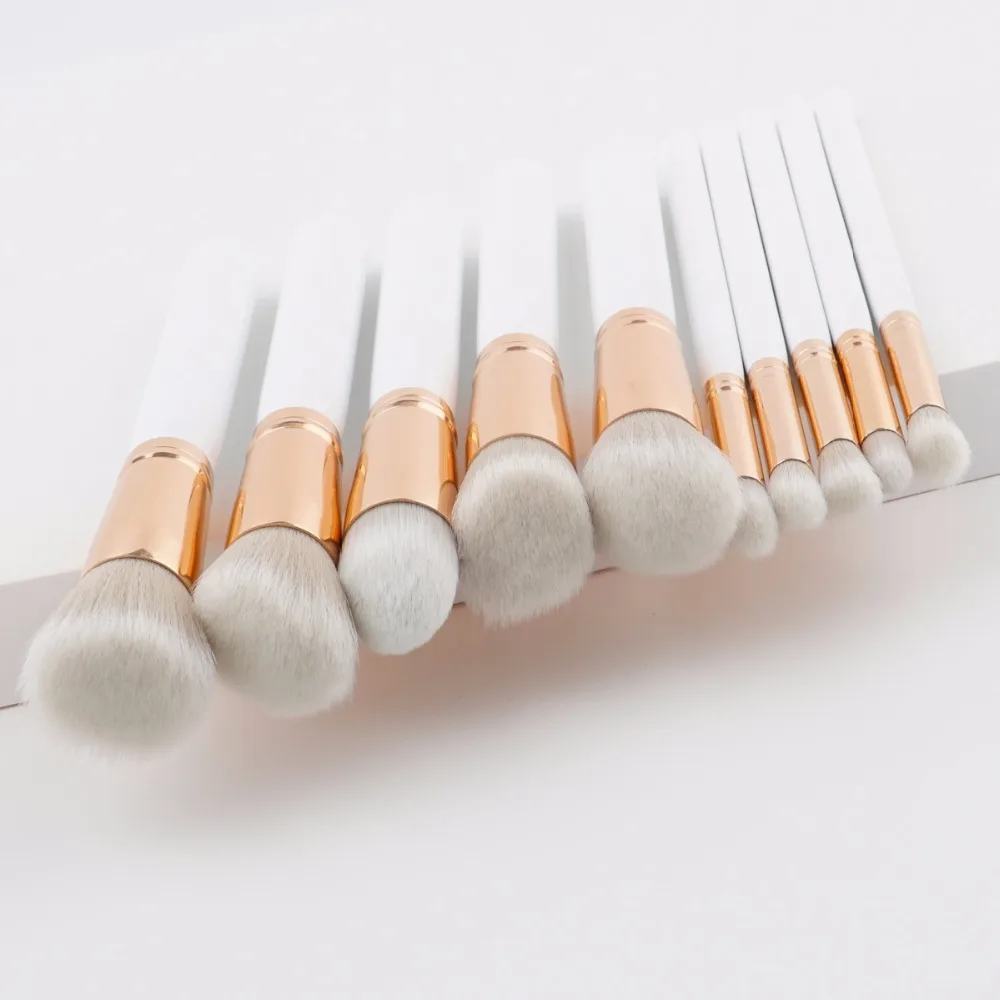 2017 розовое золото 10 шт кисти для макияжа Тени век основа пудра бровей Румяна