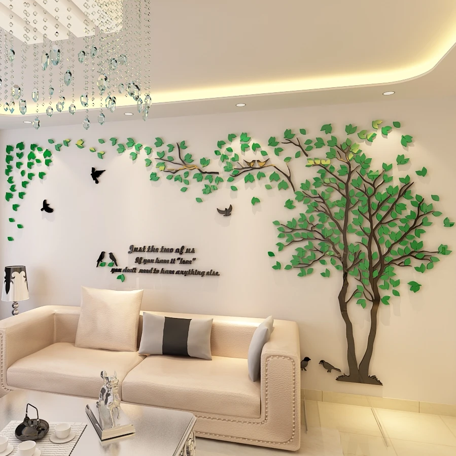 3D наклейки на стену с изображением дерева фоновые акриловые для телевизора
