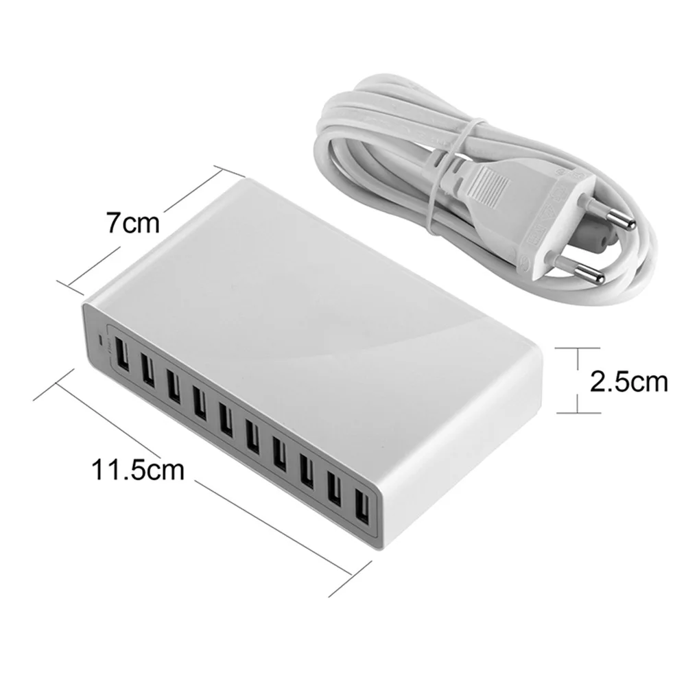 Быстрая зарядка 10 Порты несколько USB Зарядное устройство для рабочего стола, Зарядное устройство 5V 10A 50 Вт смарт быстрой зарядки мобильного Зарядное устройство для iPhone samsung xiaomi