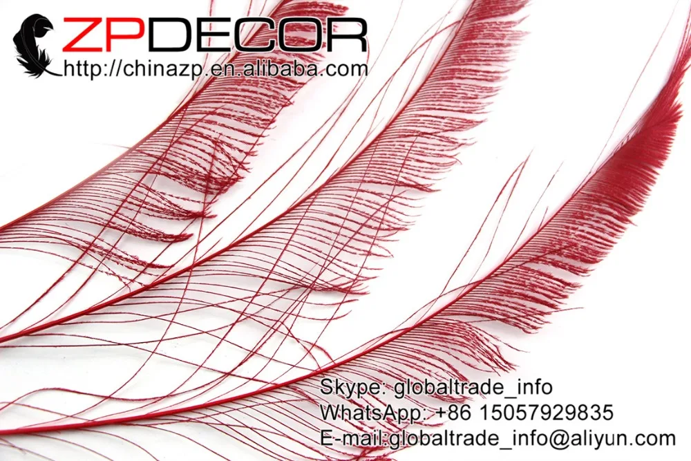 ZPDECOR 50 шт./лот 30 40 см (12 16 дюймов) ручной выбор премиум красный отбеленный павлин