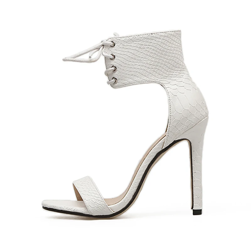 Новинка женские босоножки на высоком каблуке Летняя обувь шнуровке сандалии