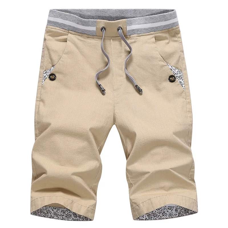 Khaki 001 MANTLCONX полосатые шорты, мужские летние повседневные шорты из хлопка, дышащие мужские шорты, новые модные шорты, мужские пляжные шорты - Цвет: Khaki 001