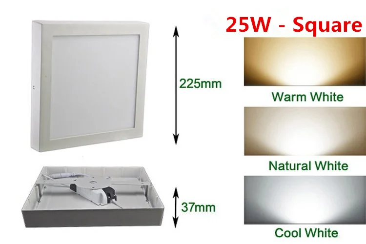 

New 9W 16W 25W Surface mounted Led Panel Light lamp AC85-265V led panel lighting ceiling light surface square