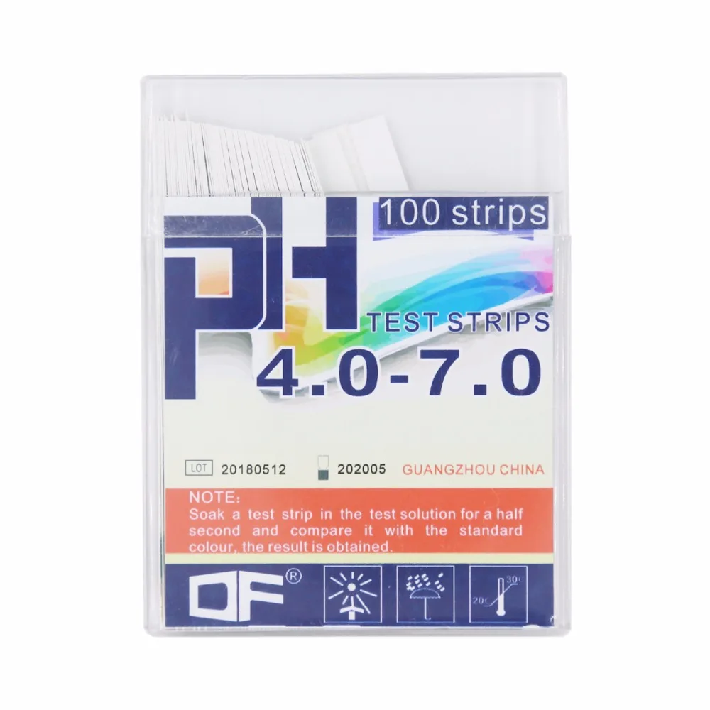 

4.0-7.0 PH Range 100pcs/Plastic Box Case pH-Indicator Test Strips For Test pH Level of Water 40%Off