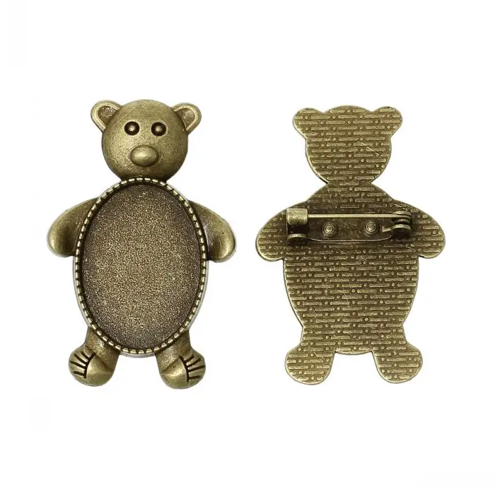 Розница DoreenBeads Броши из античной бронзы с кабошоном Размеры 25 мм x 18 4 см 2 9 (1 6/8
