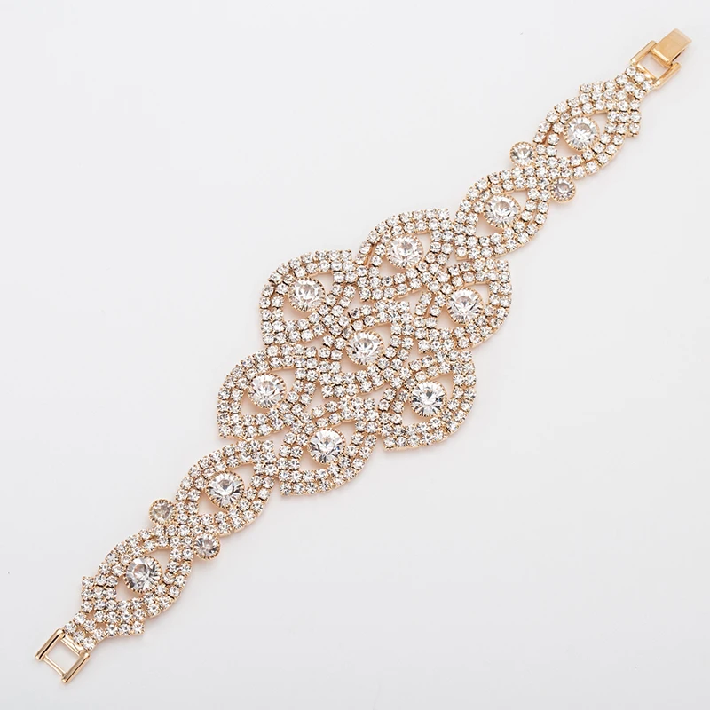 Женский браслет с кристаллами YFJEWE крупные стразы вечерние свадебные украшения