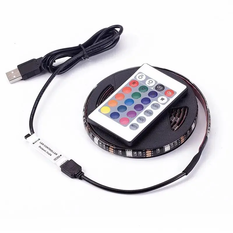 Светодиодная лента RGB с подсветкой для телевизора, 5050, водонепроницаемая, 5 В, USB, светодиодный, лента с уклоном, освещение для HD ТВ экрана, настольный ЖК-монитор для ПК, Декор