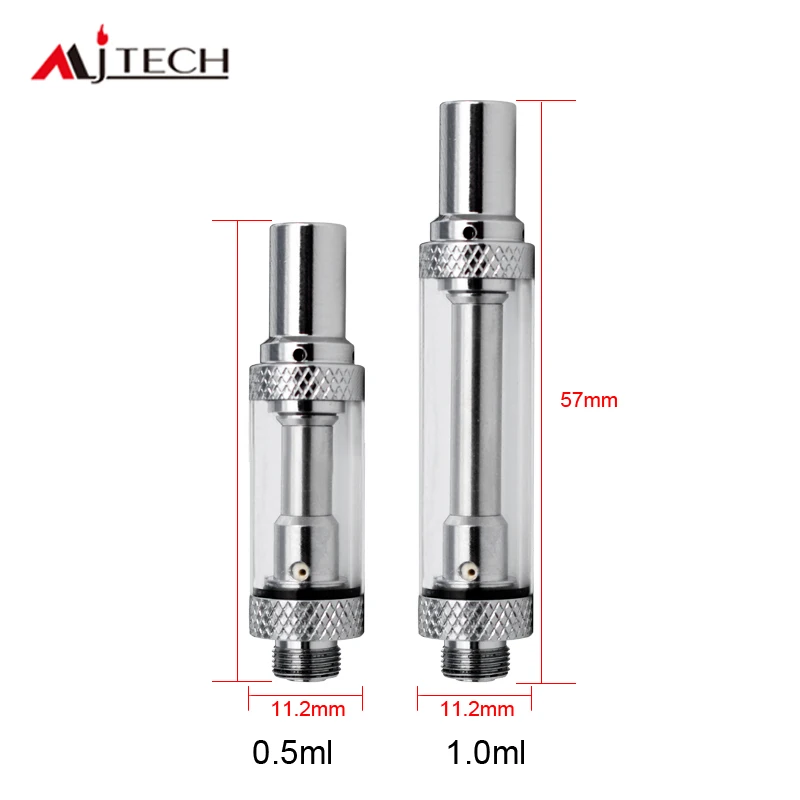 5pcs Original clearomizer 0.5Ml 1Ml Oil Cartridges Glass Tank Vaporizer Starter Kits Vape Top Airflow 1.6Ohm Dual Coil Atiomizer |