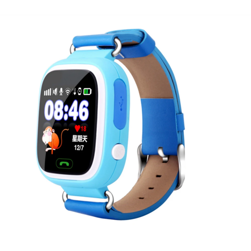 Q90 Детская Мода smart watch gps позиционирования телефон 1 22 дюймов цветной сенсорный