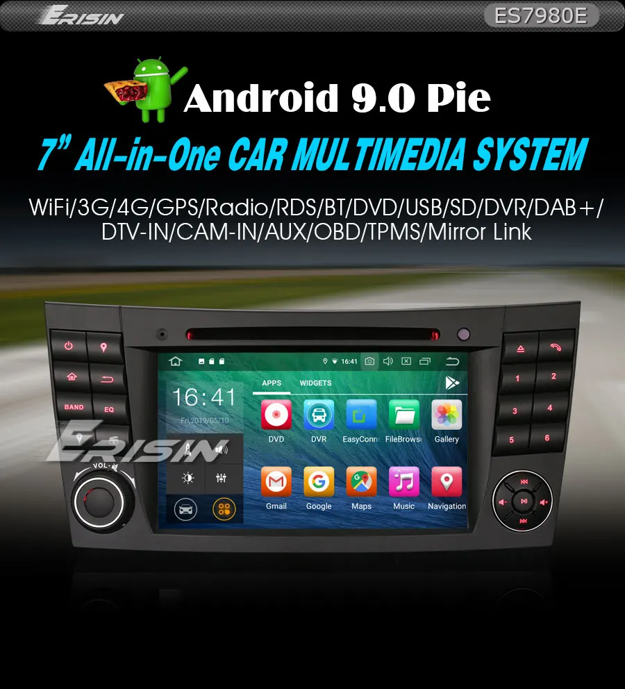 Erisin ES7980E " Android 9,0 Стерео gps DAB+ CD Canbus SatNav для Mercedes E/CLS/G W211 W219 W463