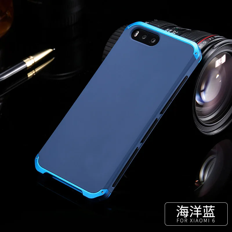 Для Xiao mi 6 чехол Роскошный Алюминиевый металлический каркас для Xiao mi 6 mi 6 Пластиковая Задняя крышка для Xiao mi 6 Capa Fundas - Цвет: Черный