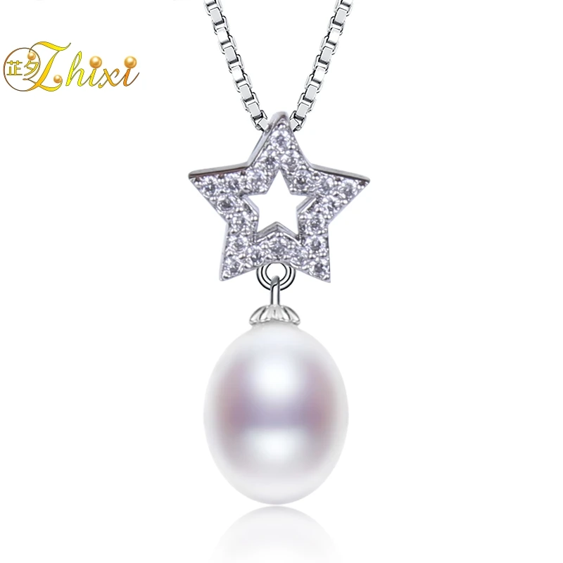 ZHIXI жемчужное ожерелье с подвеской изящное ювелирное изделие из натурального