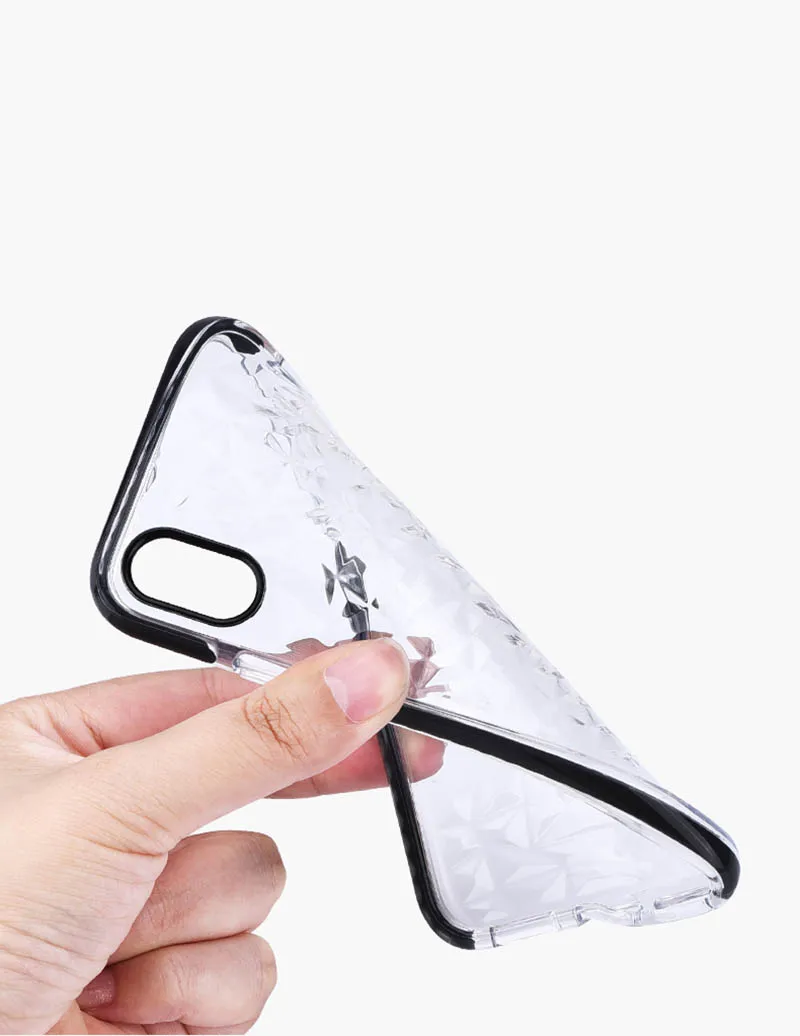 

Diamond pattern silicone case for iphone xs max 6.5" capa capinha funda hoesje coque dual color tpu cover etui tok kryt carcasas