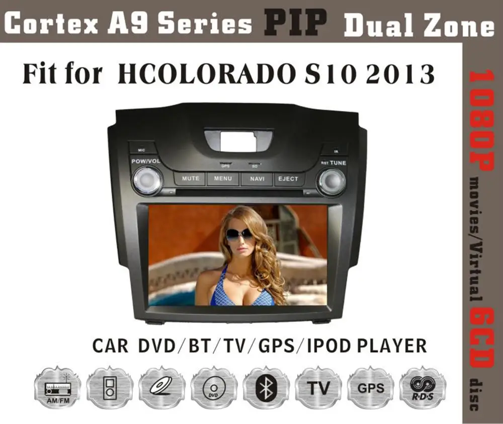 " Автомобильный dvd-плеер с gps(opt), аудио Радио стерео, USB, AUX, BT/tv, Автомобильная Мультимедийная Главная панель для Chevrolet Colorado S10 2013