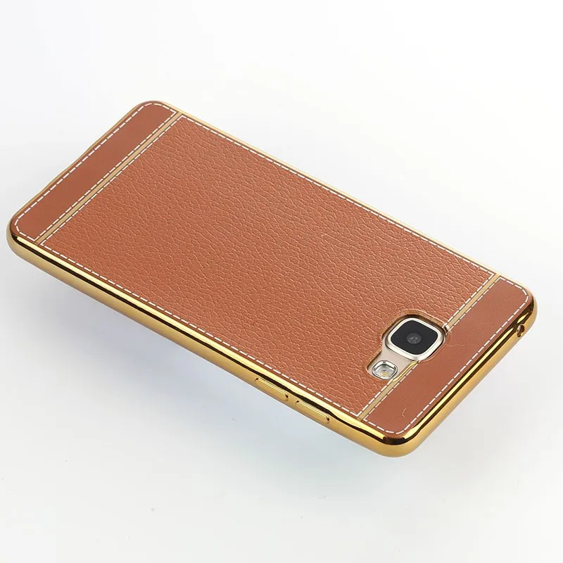 5.0 inch For J5 Prime Case Litchi Leather Plating Gilded TPU Soft for Samsung Galaxy ON5 2016 Phone Cover |