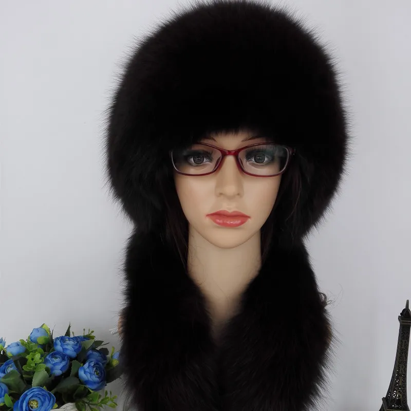 Женская шапка бомбер из натурального Лисьего меха зимняя теплая кролика Рекс