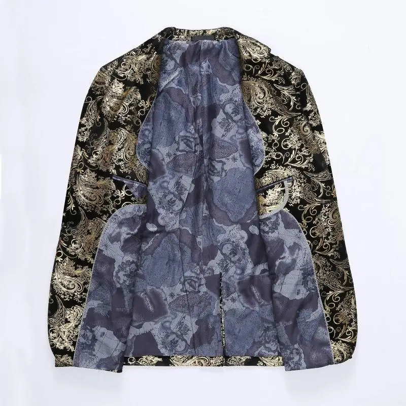 Мужской модный фирменный Блейзер на плоской подошве с принтом золотого цвета|mens