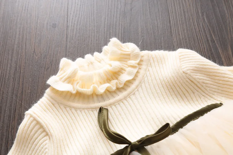 Girls Dress Autumn long Sleeve Knit Sweater Dresses Kids Girl Cute Clothes 3 4 5 6 7years Birthday Princess Beautiful Tutu | Детская