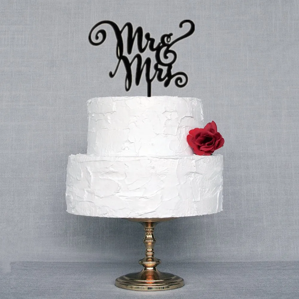 

Custom Cake Topper Mr & Mrs Heart Design Engagement Wedding Cake Topper Decorations Acrylic free shipping