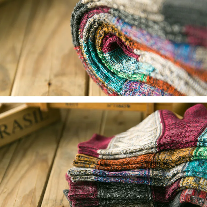 [COCOTEKK] Новые мужские хлопковые винтажные вязаные носки женские спиральные