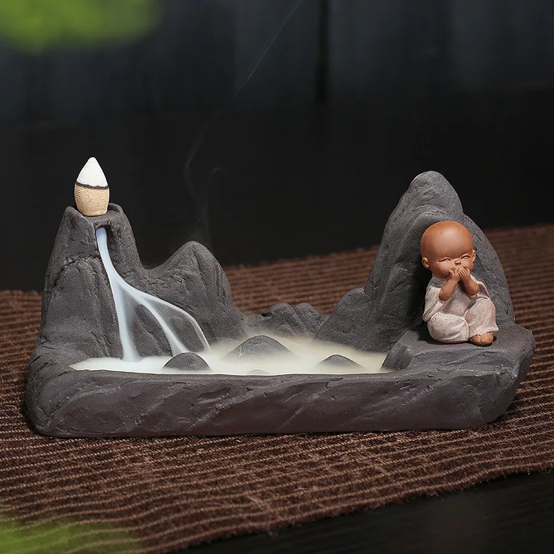 Креативные фиолетовые глиняные курильницы с горелкой маленькая курильница