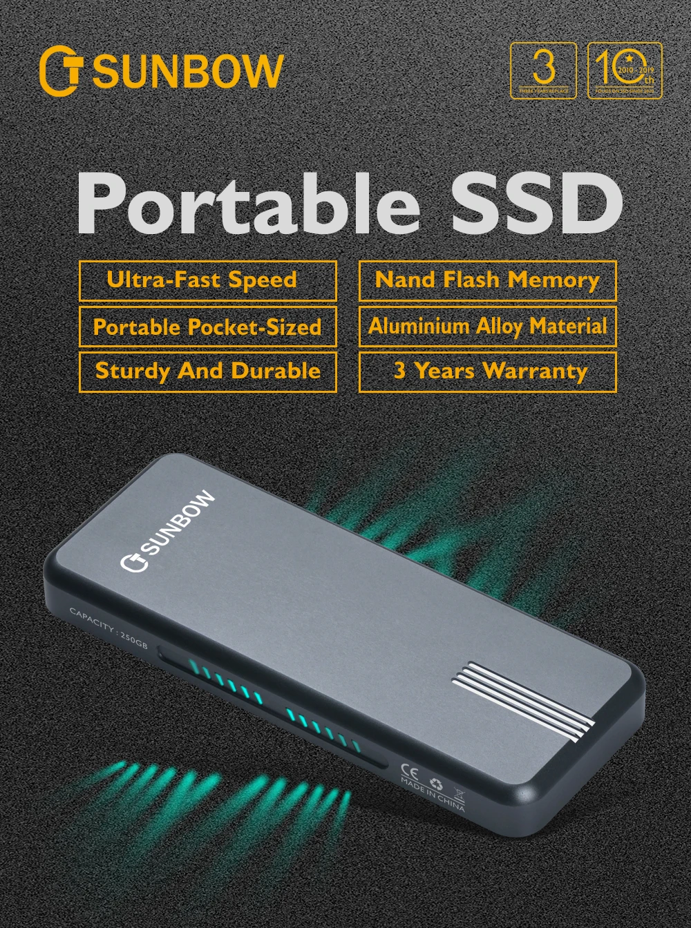 TCSUNBOW портативный SSD 120 GB type-C освещение твердотельный диск для мобильного телефона ноутбука