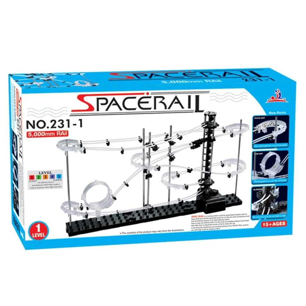 Уровень 1 5000 мм стальные шарики SpaceRail под мрамор американские горки световой свет