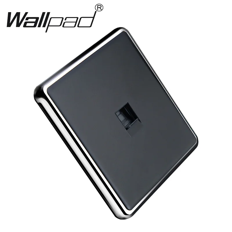Data Socket Wallpad Plastic Chrome Frame Black Eternet Outlet RJ45 Wall | Обустройство дома