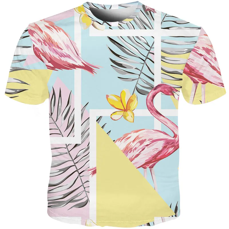 Cloudstyle 2021 собственный дизайн Мужская футболка 3D животные лебедь птица фламинго