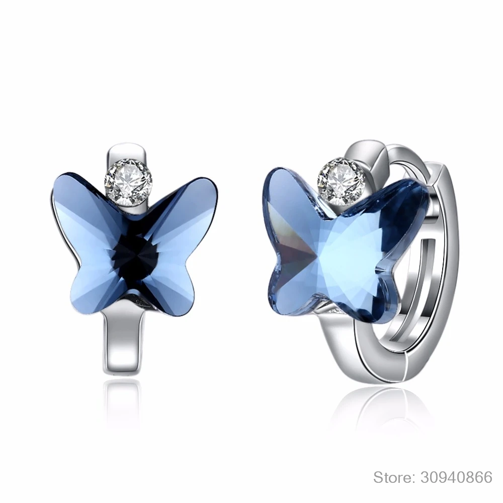 Серьги-гвоздики LEKANI с кристаллами SWAROVSKI, с милым бантом, пирсинг, S925 серебро, хорошее ювелирное изделие для женщин, подарки
