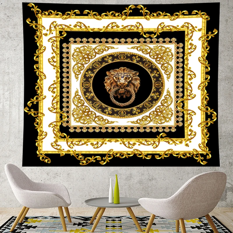Дворцовом стиле ретро демонтажа пантера гобелен Винтаж личность гобелены Лев
