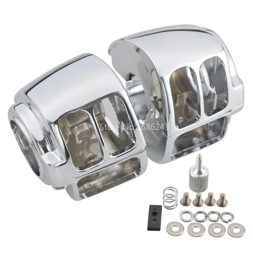 

Chrome Motorcycle Handlebar Switch Housing Cover Kit For Harley Dyna Wide Glide FXDWG 2012–2017 2013 2014 2015 2016