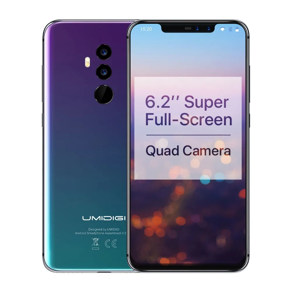 UMIDIGI Z2 4G Global версия Helio P23 Android 8 1 мобильный телефон 6 ГБ 64 GB Quad Камера 2 &quotполный