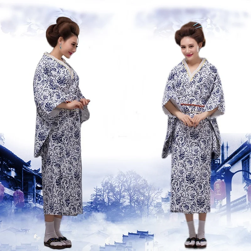 Традиционное японское кимоно платье юката Женский костюм гейши haori obi