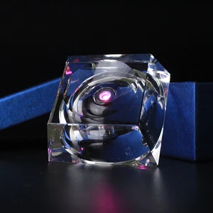 Прозрачная трапециевидная стеклянная подставка-держатель со светодиодный Ной лампой