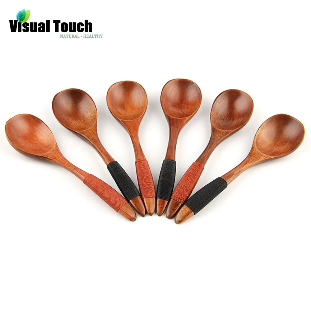 Визуальный сенсорный деревянные ложки китайский кофе смешивания суп ковш посуда