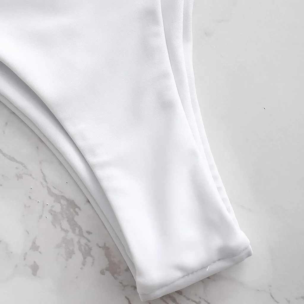 Fashion bikinis 2019 cuecas bikini cintura alta Women Corrugated Pleated Tube Up Two Pieces Bikini Swimwear Swimsuit Beachwear |