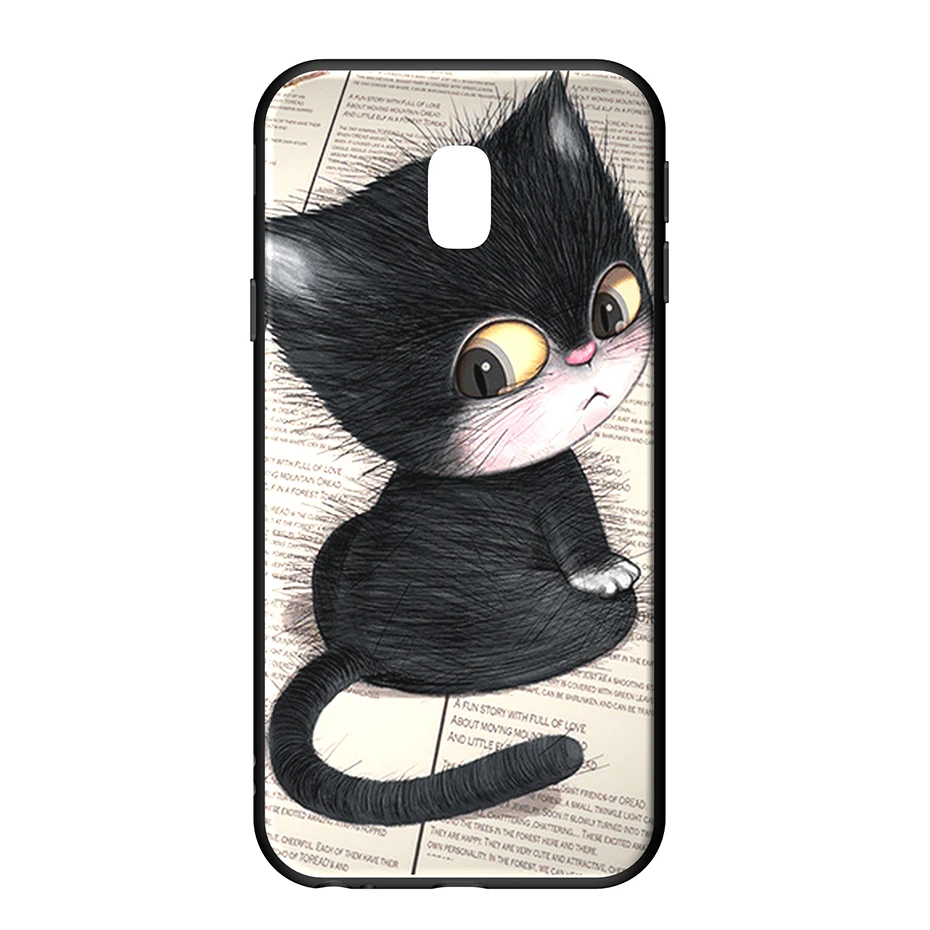 Чехол из TPU DAGUDON Relief для Samsung Galaxy J3 2017 (модель J330) с милым котом, мягкий силиконовый чехол для мобильных телефонов Galaxy.