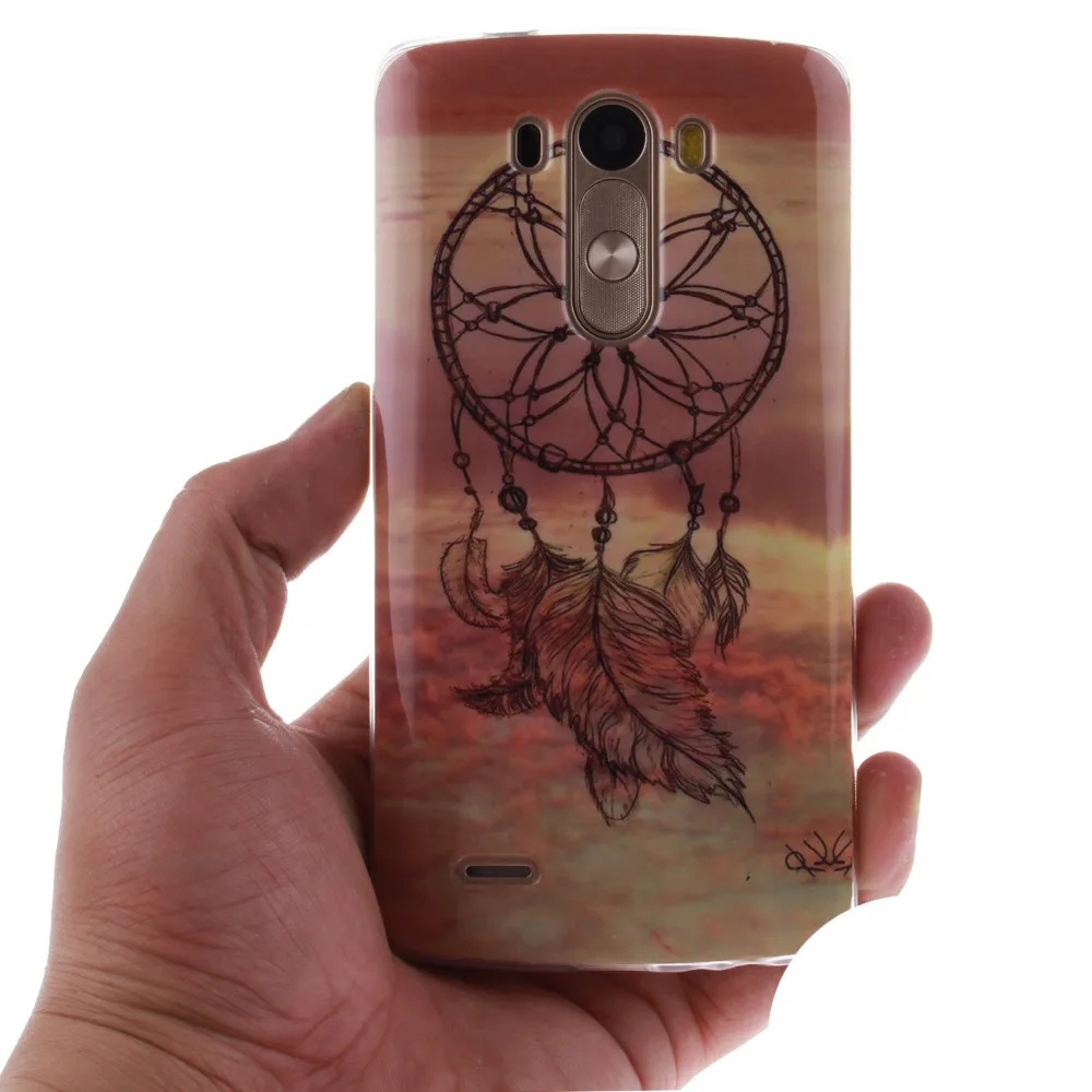 Рисунком Тонкий ТПУ Мягкие TPU IMD Case для LG G3 Защитный Мобильного Телефона Крышку