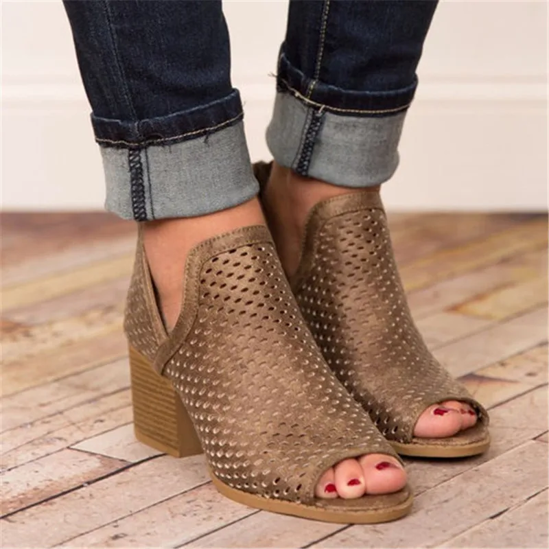 HEEGRAND/Женская обувь босоножки на среднем толстом каблуке в римском стиле новинка