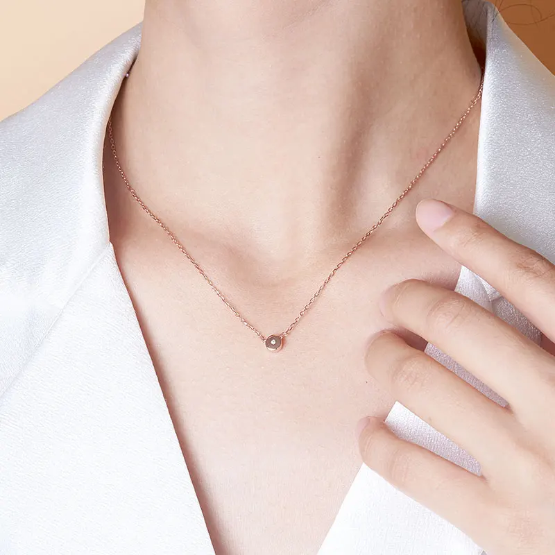 Женское ожерелье из серебра 925 пробы с кулоном в виде гороха|Ожерелья| |