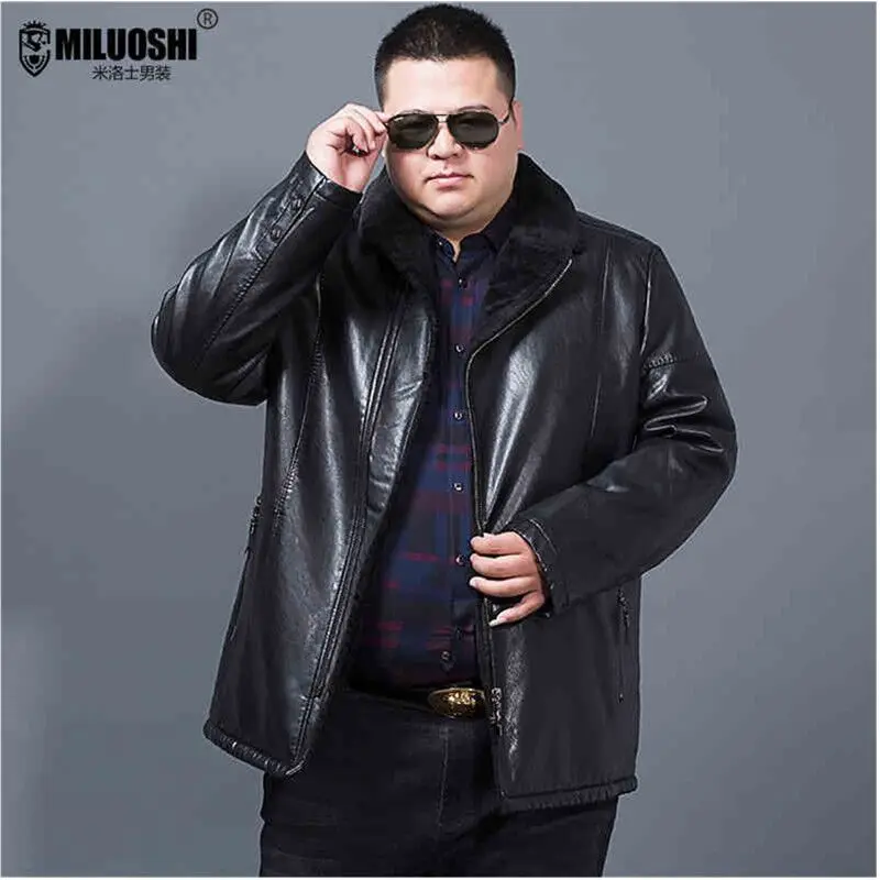 10XL 9XL 8XL 6X зимняя мужская кожаная куртка кашемировая с отворотом теплая из овчины