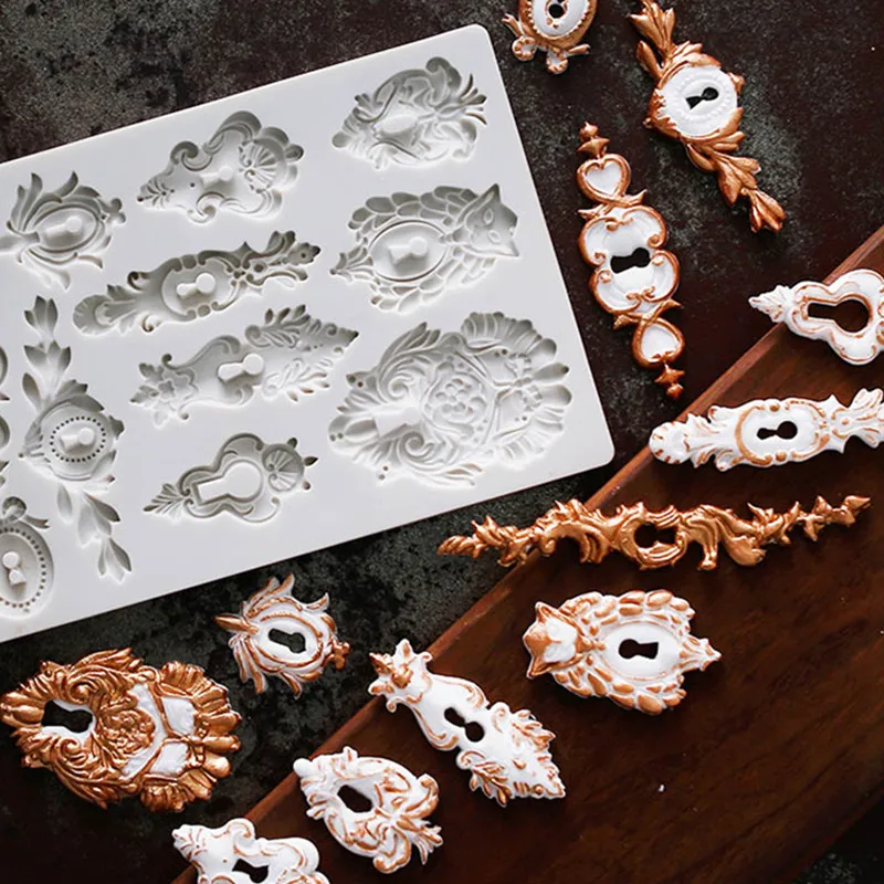 Европейский стиль ретро тиснением силиконовые формы DIY fondant (сахарная) шоколадная