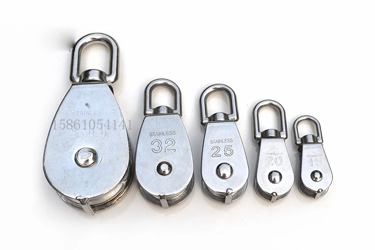 M15/M20/M32M/25/M50/M75/M100 одиночный поворотный 304 Нержавеющая сталь двойной шкив трос блок