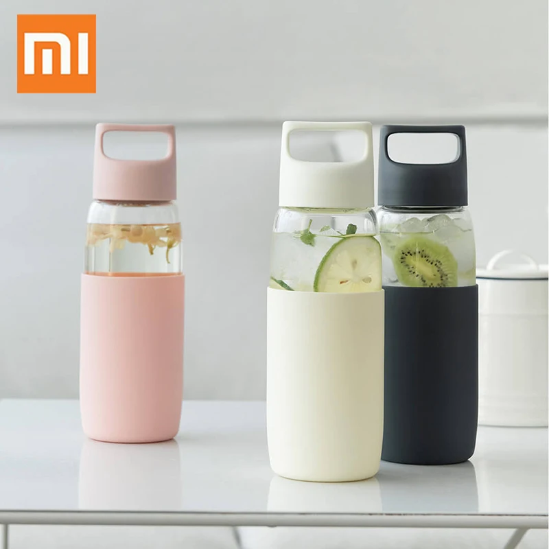 Xiaomi Fun Home стеклянная бутылка для воды BPA Free протеиновая шейкер Gourde с сеточкой