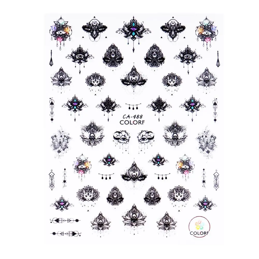 Monja 10 стилей ногтей Фламинго цветок серии самоклеющиеся наклейки шаблон передачи