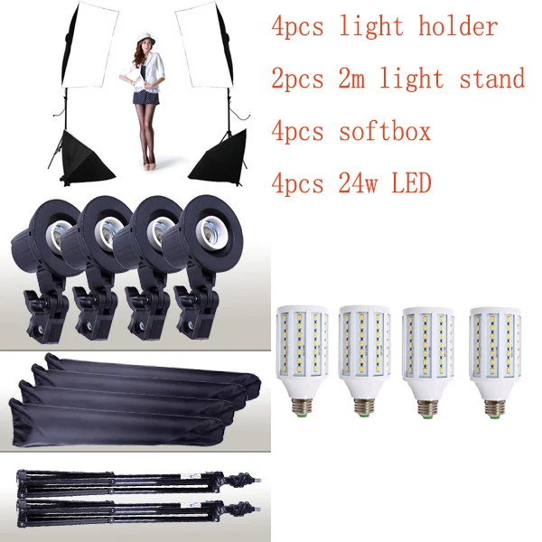 Набор софтбоксов для фотосъемки с одним фонарем 4 лампы комплект софтбокса