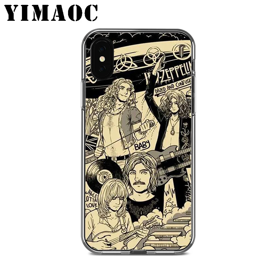 YIMAOC Led Zeppelin ACDC полосы Мягкий ТПУ силиконовый чехол для Apple Iphone Xr Xs Max X 10 8 Plus 7 6 S SE 5s 5 |